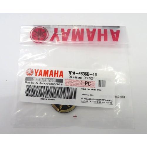 YAMAHA Originální Yamaha Ladička Logo Emblém Samolepka Hliníkový Povlak Zlatá Černá Průměr 25mm