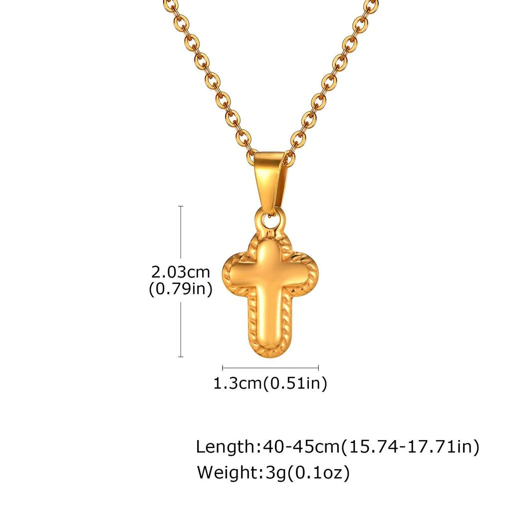 Damen-Halskette mit Retro-Kreuz- und Elefantenanhänger