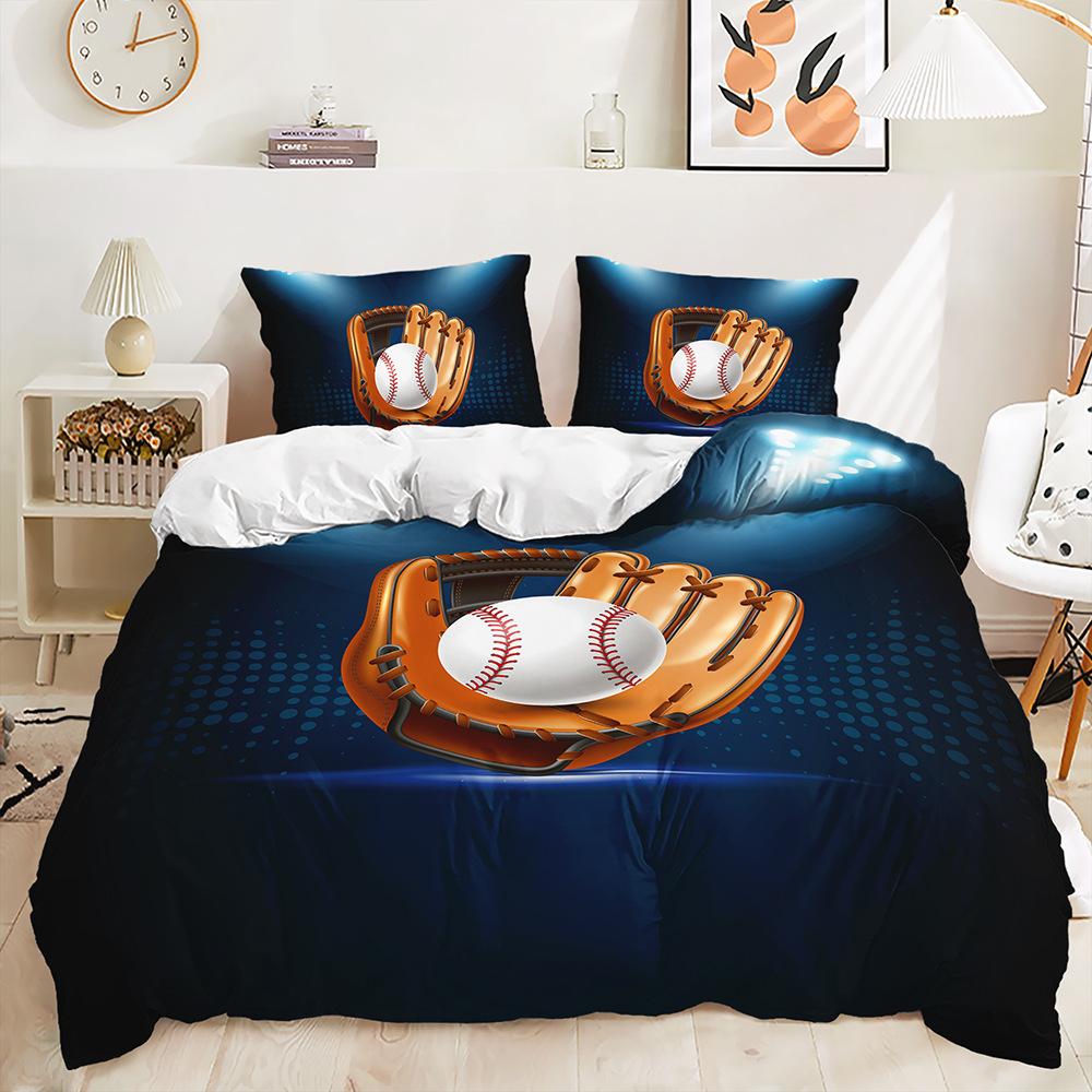 Bed Three-Piece Sports Baseball Boxing Quilt Cover 3D Digital Printing Kit