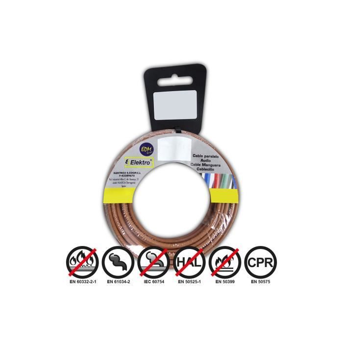 Fil électrique flexible 4mm marron sans halogène - GENERIQUE - 10m