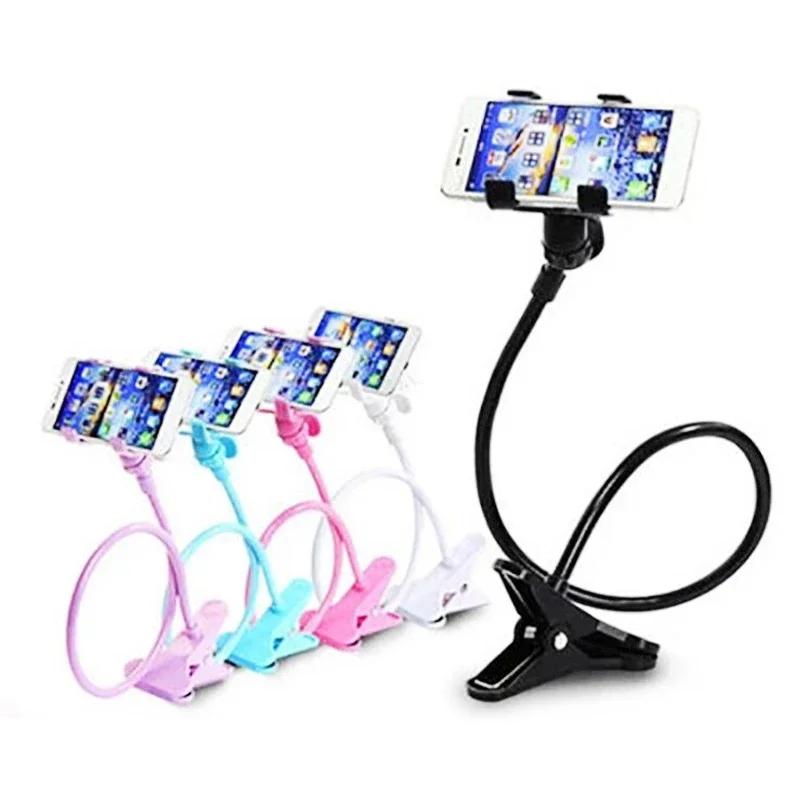Universal Lazy Mobile Phone Gooseneck Stand Holder Stents Flexible Bed Desk Table Clip Bracket For Phone Flexible Holder Arm