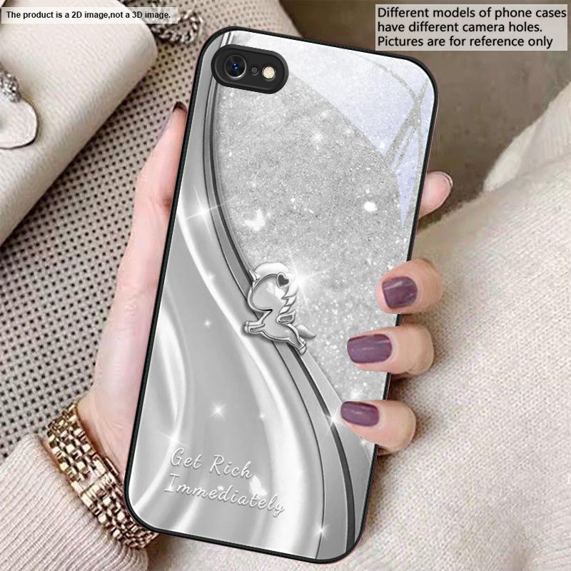 Ein verträumtes lila Einhorn Für iPhone 17 Air 16 E 15 14 13 Plus 12 mini 17 Pro Max 11Pro XR Xs 16E 7 8 11 Gehärtetes Glas Handyhülle