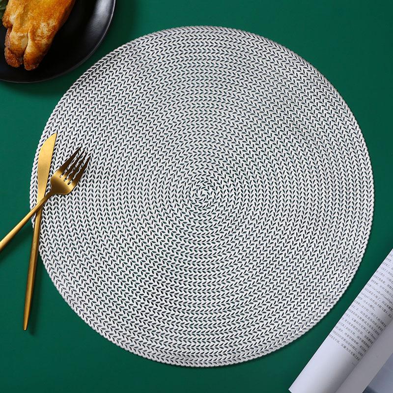 European Style Wheat Ear PVC Heat-Insulated Non-Slip Placemat - Creative Flower Design for Dining Table Decoration 38CM