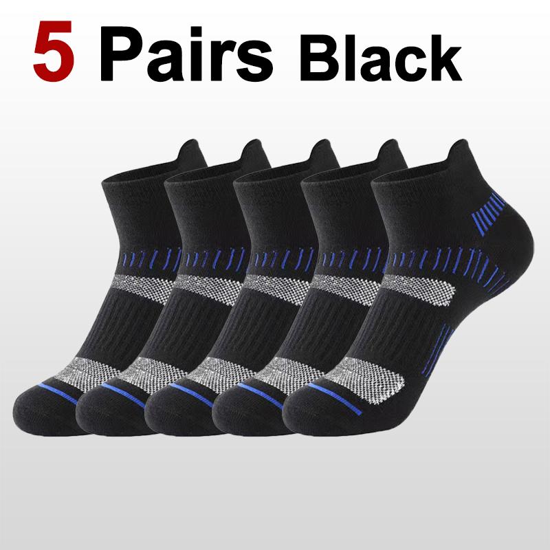 5/10 Pairs Men Sports Ankle Socks Sweat Absorbing Breathable Comfortable Very Suitable Basketball Running Outdoor Leisure Socks