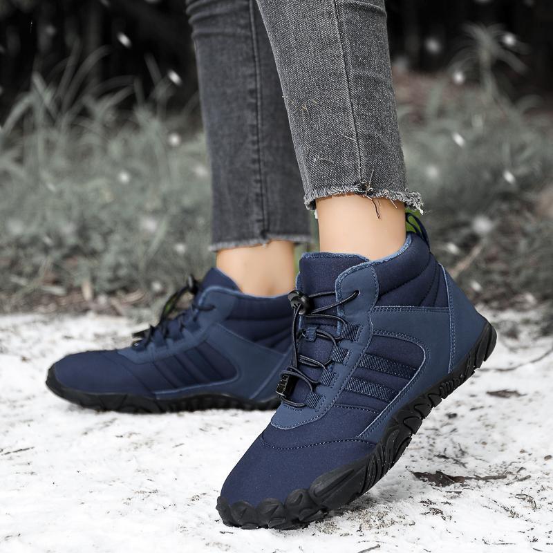 

Outdoor casual velvet warm shoes thickened mountaineering cotton shoes five-finger large size cotton shoes wear-resistant non-slip snow boots 47 темно-синий