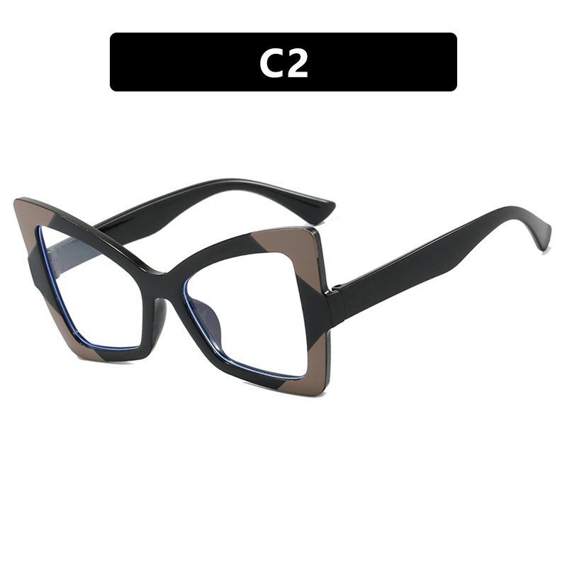 Óculos de Sol Femininos Oversized Olho de Gato da Moda Armação Design de Cor Contrastante Trendy Óculos Borboleta