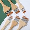Pente Escova Redondo/Plano com Múltiplos Dentes Nylon Lã Cabo de Bambu Pincel para Aquarela Materiais de Pintura Papelaria Artística Pincel para Tinta Acrílica