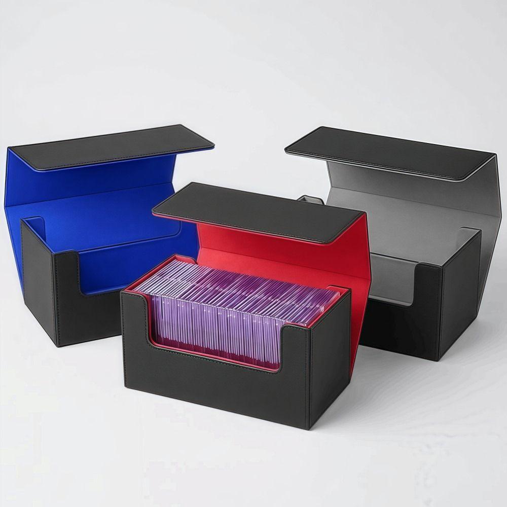 Leather Trading Cards Storage Box Magnetic Closure Commander Card Box For MTG TCG,Sport Cards
