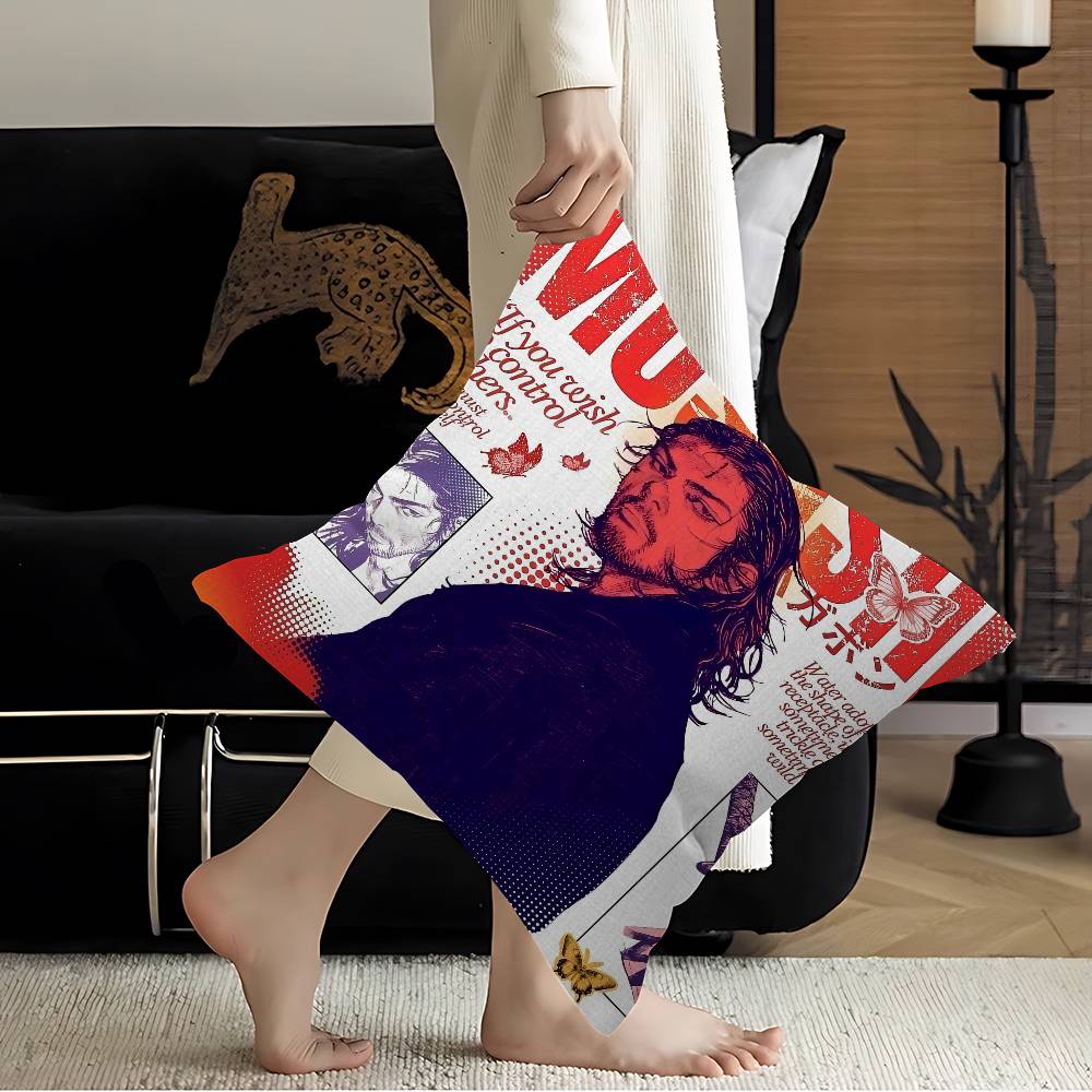 

Vagabond Classic Manga Pillow Gift Home Office Decoration Bedroom Sofa Car Cushion Cover case 45x45 12x12Inch