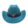Western Cowboy Hat National Knight Jazz Hat Tibetan Warped Edge One-Word Top Hat Travel Cowboy Hat