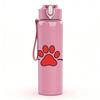 1PC Paw Print Heartbeat Graphic 750ml Color Plastic Sports Water Bottle Leakproof Flip Straw Lid Suitable for Sports Office Home Use