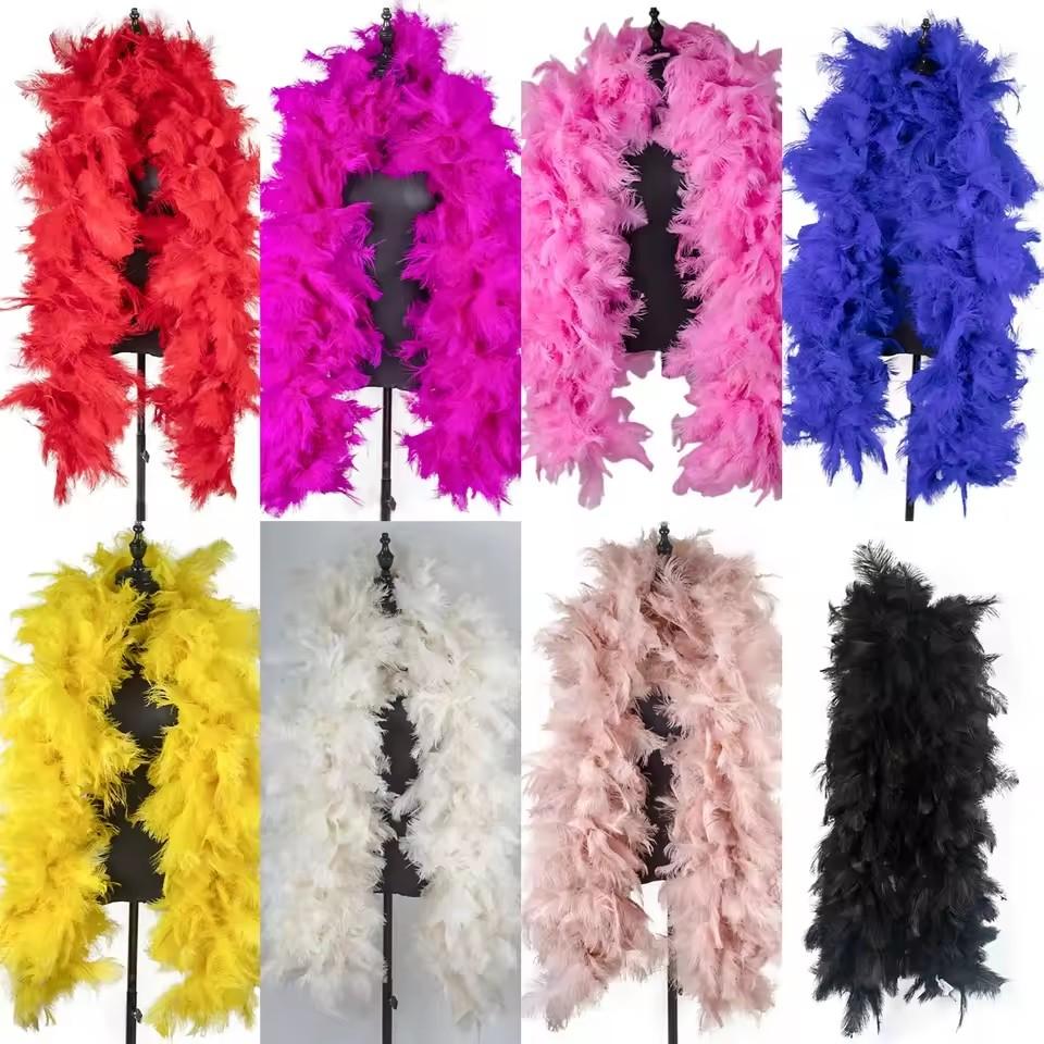 DIY Luxury White Ostrich Feather Boa 15-20CM Plume Fluffy Shawl Scarf for Wedding Photography Stage Costume Carnival Party Decor