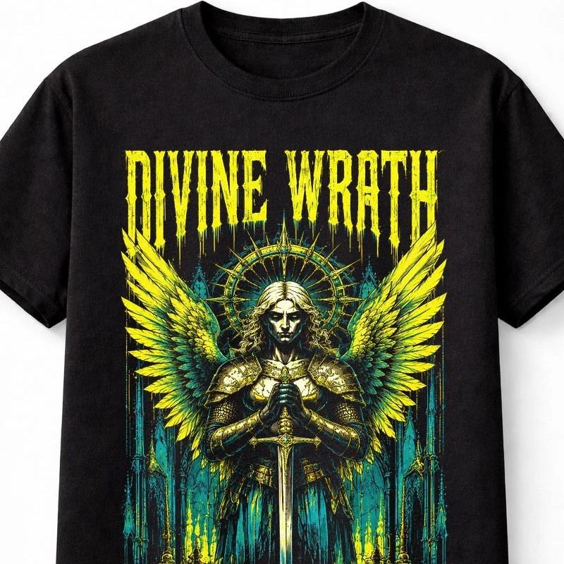Divine Wrath Angel Knight Warrior Gothic Fantasy Horror Unisex TShirt S