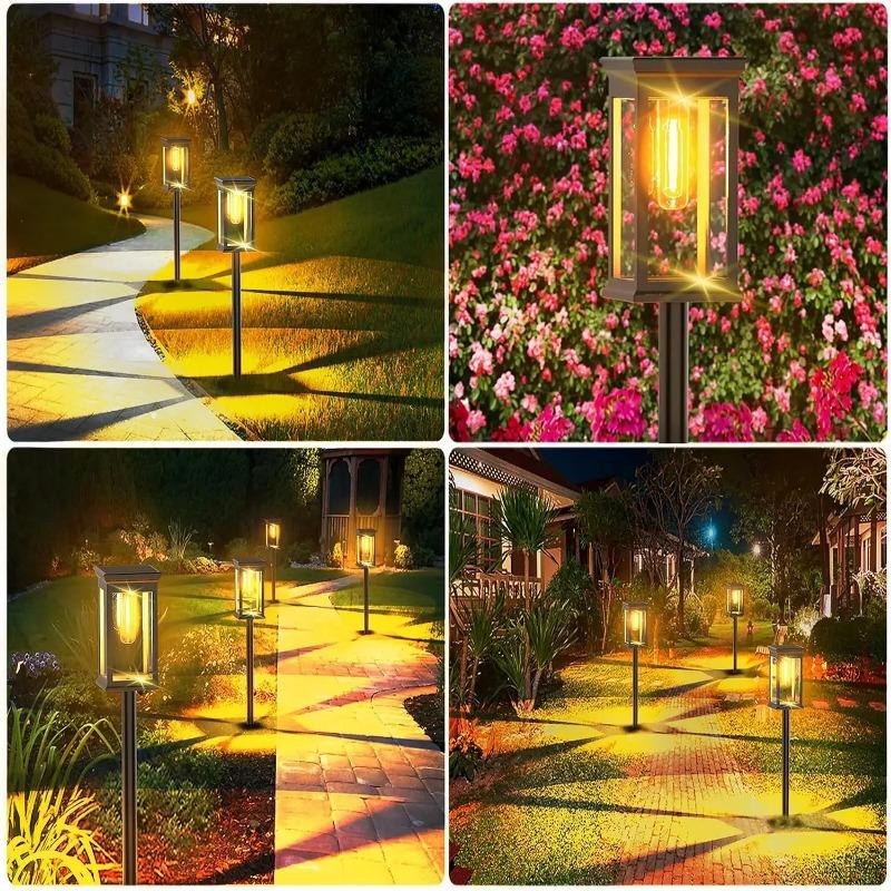 Led Houses Solar Pathway Lights Waterproof Outdoor Solar Lamp for Garden/Landscape/Yard/Patio/Driveway/Walkway Christmas Luz