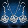 Jewelry Set Trendy Geometry Square Dangle Earrings Necklace Set Unique Design Style Wedding Jewelry KTJ