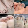 24Pcs Toe Nails Fake Nails Nail Sticker Jelly Glue Press On Rhinestone Nails French Nail Manicure Set Nail Care Tool Nail Salon