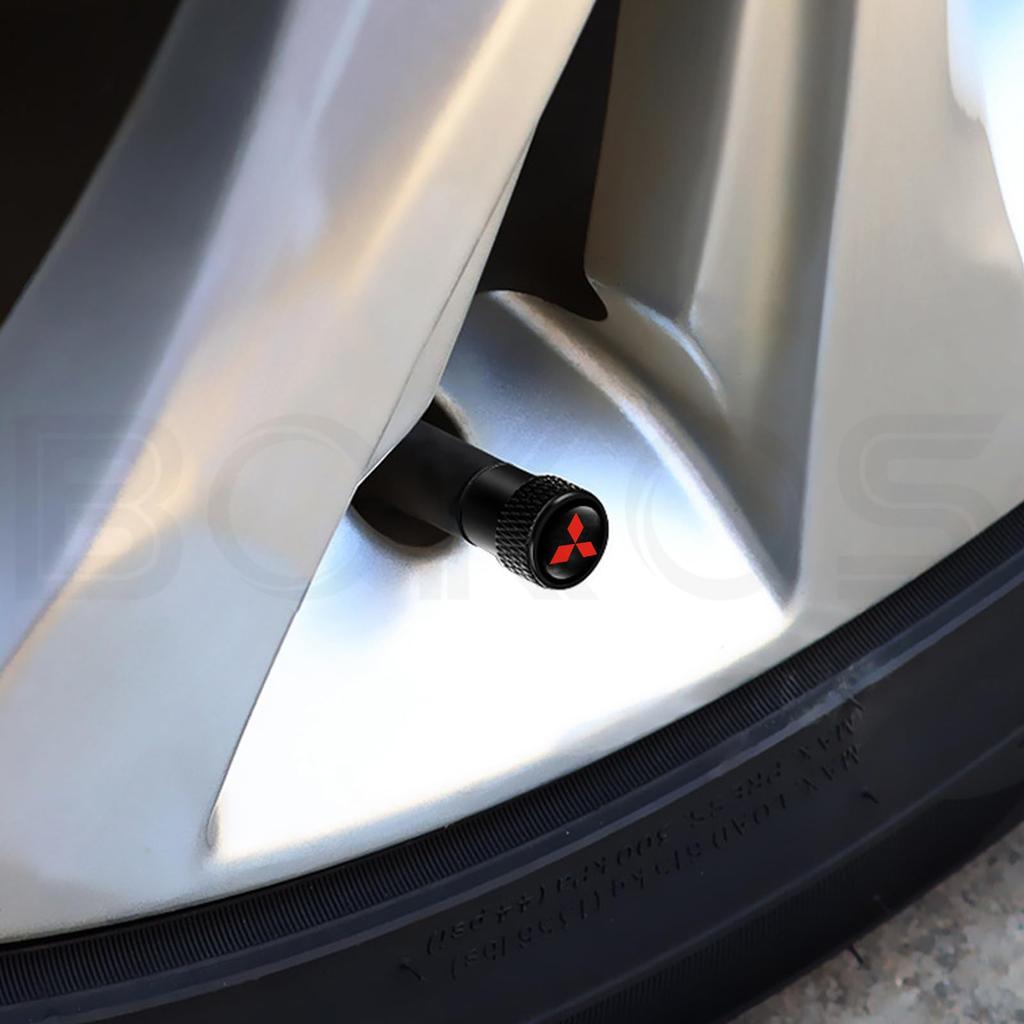 Mitsubishi RALLIART Tire Valve Caps for Delica Lancer Lancer Tide eK eK and Minicab Dress Up Your Car with These Cool Black Tire Valve Caps Pajero, D,