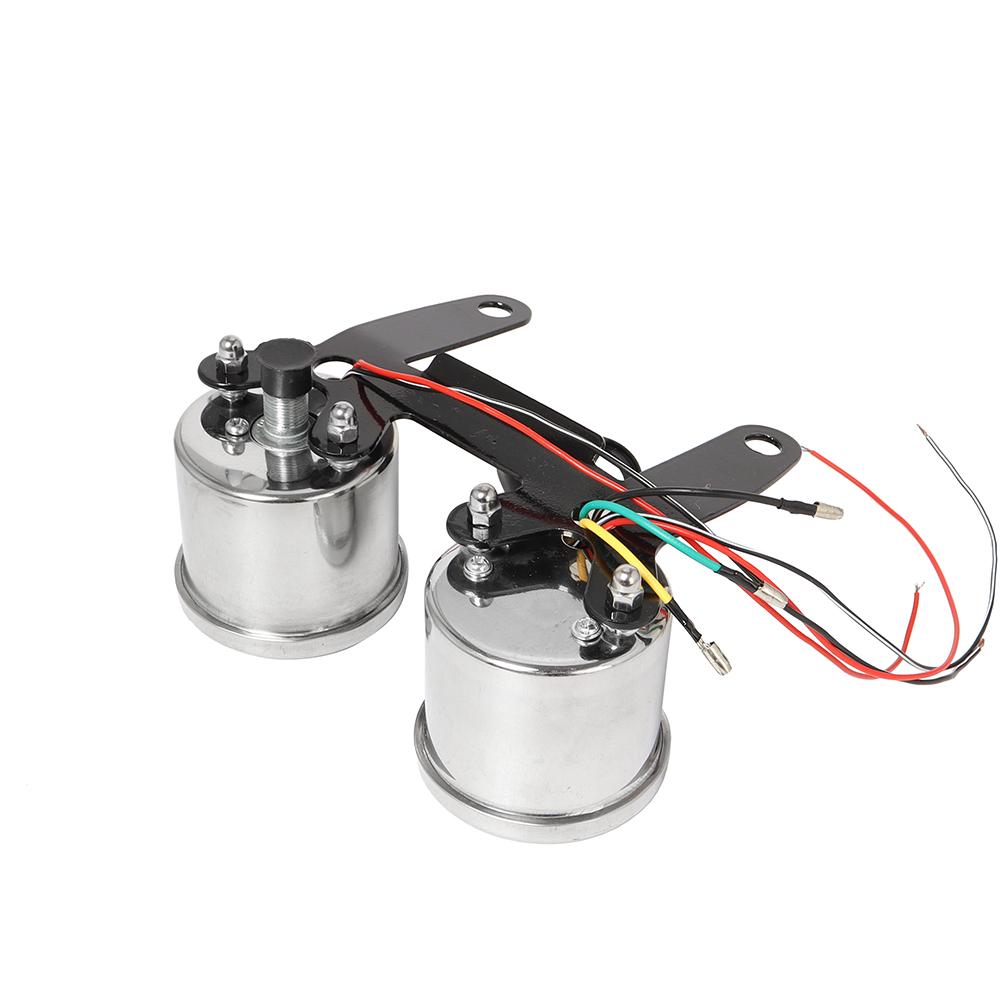 2-in-1 Motorrad LED Rücklicht Kilometerzähler & Drehzahlmesser Geschwindigkeitsmesser Messgerät Baugruppe Universal Chrom Für Harley Honda
