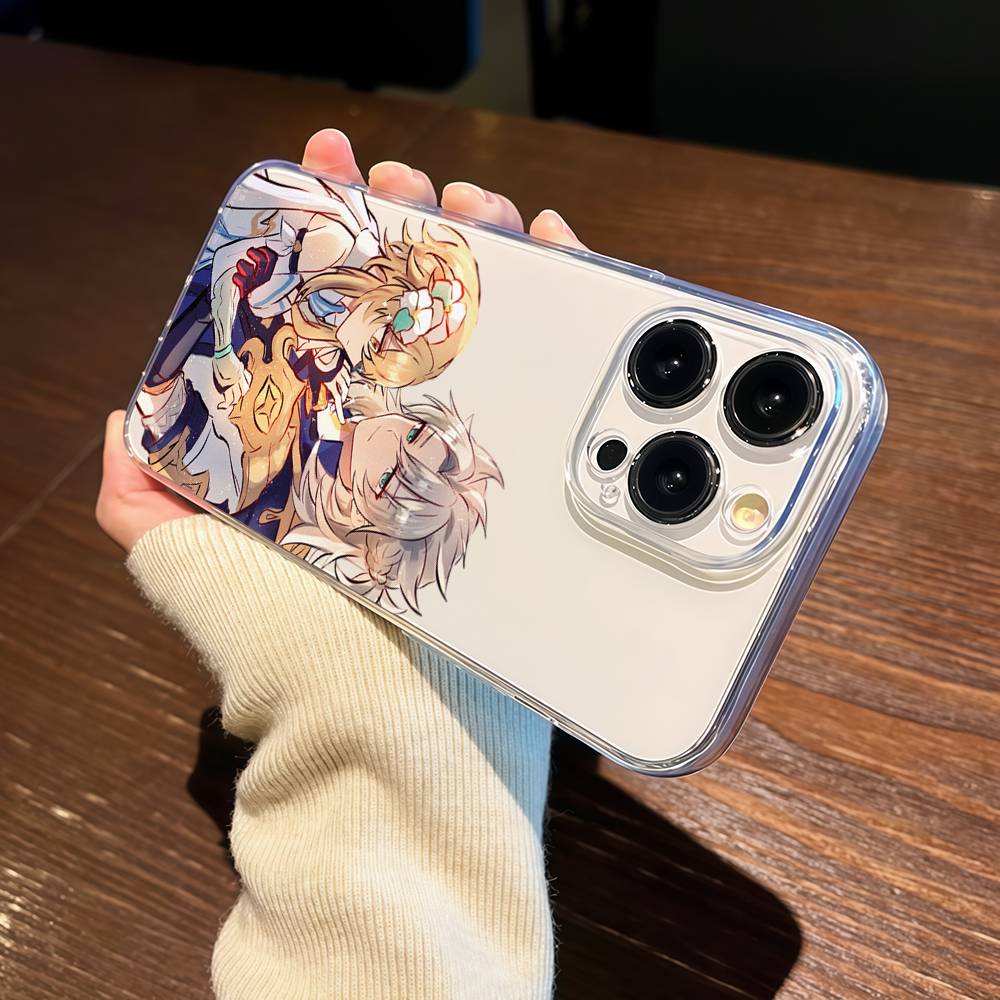 Albedo Genshin Impact Transparent Phone Case For IPhone 17 16 15 13 12 11 14 Pro Max Mini Plus Silicone Bumper