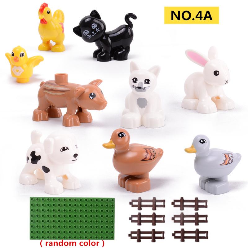 Large Particle Building Blocks Animal Scene Series Zoo World Tigier Lion Giraffe Whale Deer Bricks Toys  For Kids Christmas Gift