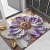 VIKAMA Light Luxury Lotus Bathroom Carpet, Water Absorbing and Anti Slip Floor Mat, Quick Drying Floor Mat for Toilet Doors