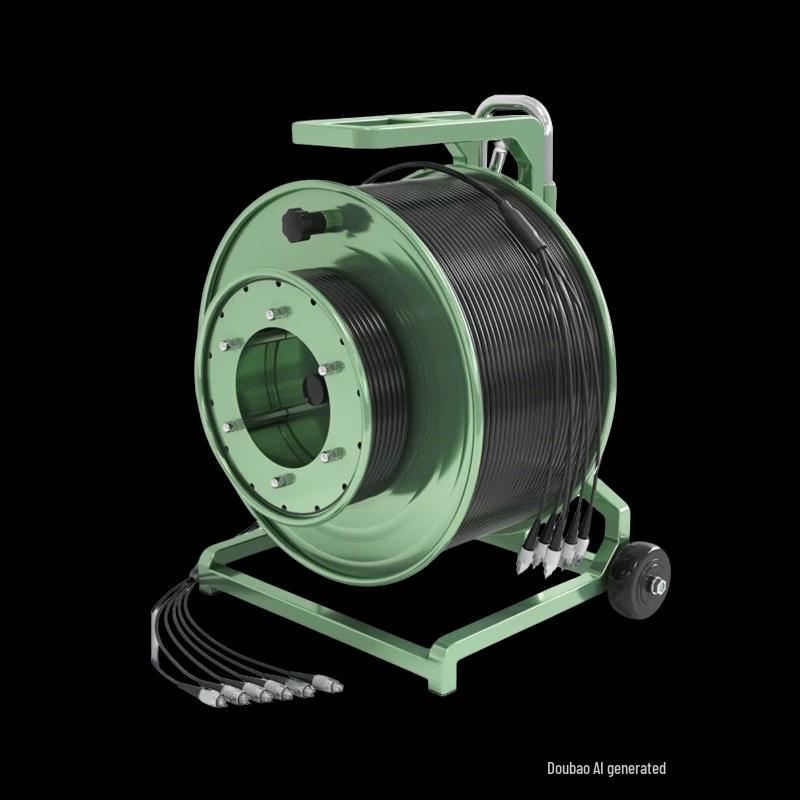 Hongji Portable TPU Armored Fiber Optic Field Cable with Reel