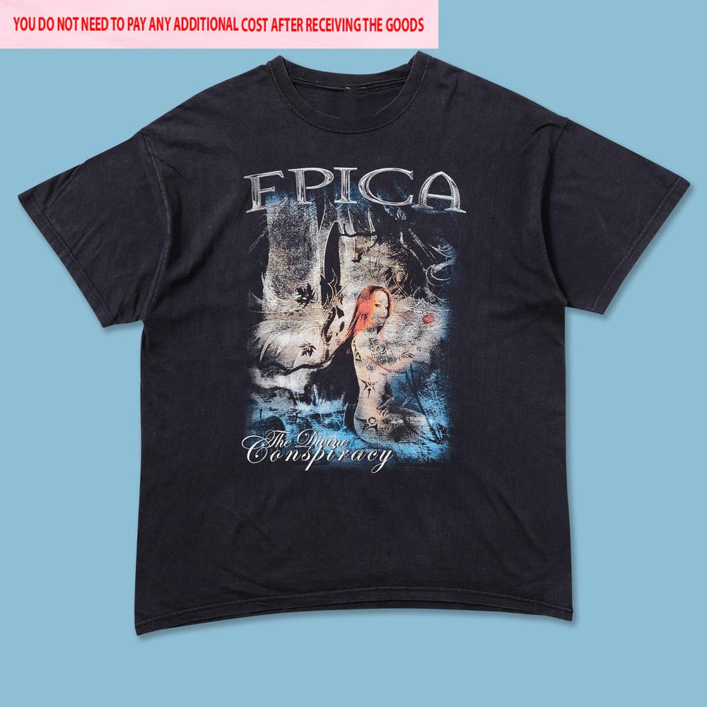 Горячая группа Epica The Divine Conspiracy Унисекс футболка Черная S-5XL SN251 Унисекс футболка XXXXL