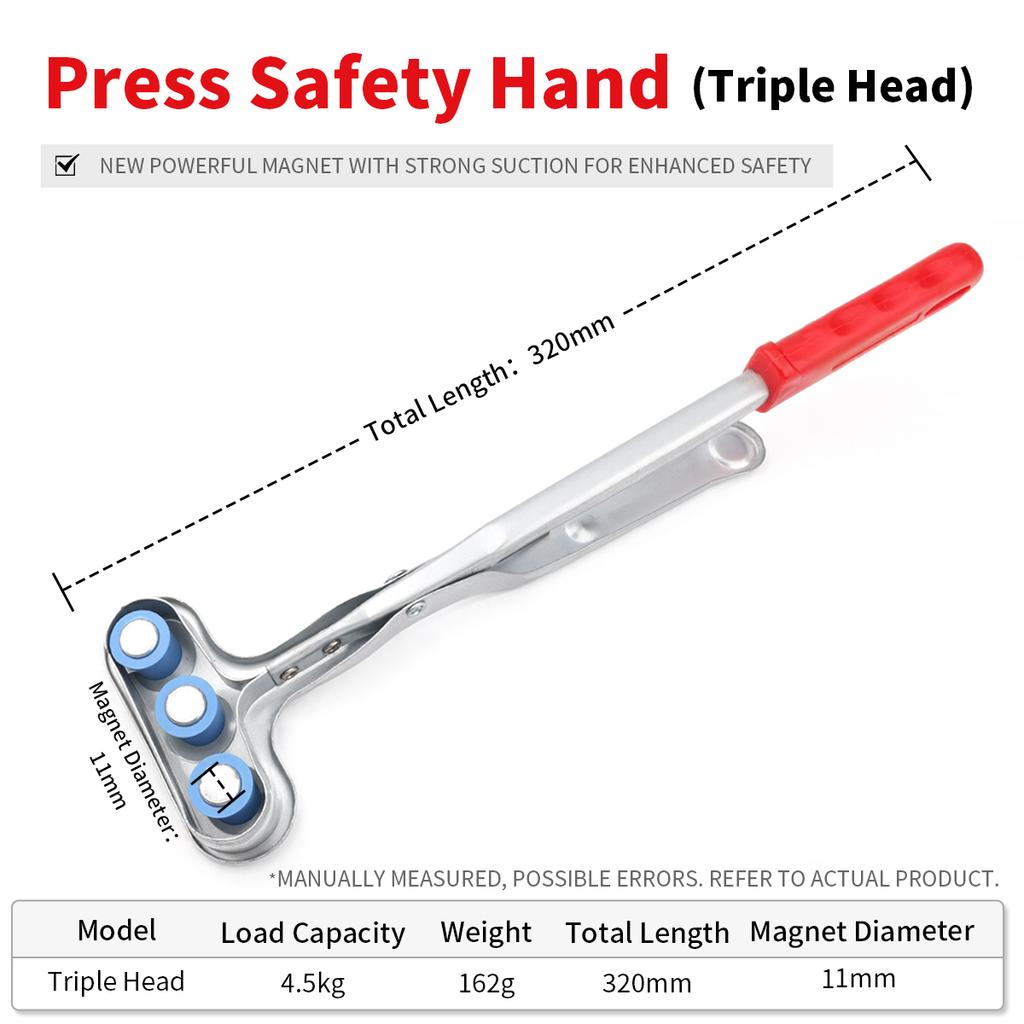 Punch Press Safety Hand Plier Punch Accessories Suction Cup Stamping Security Handle Strong Magnetic Claw Pick Up Forceps Tool