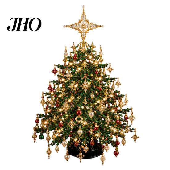 Handcrafted Home Holiday Decor DIY Beaded Christmas Tree Kit, Faux Crystal Craft Set Season Crafting Supplies for Adults Beginners, Handmade