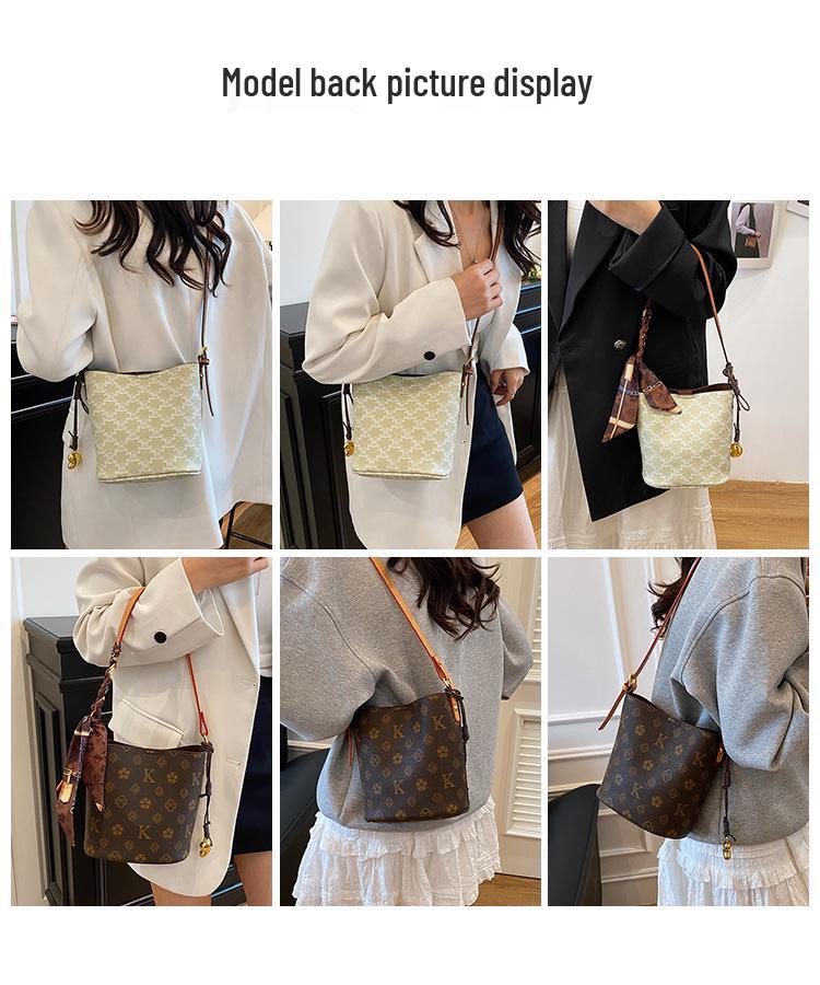 2025 Retro Print Large Capacity Crossbody Bucket Handbag