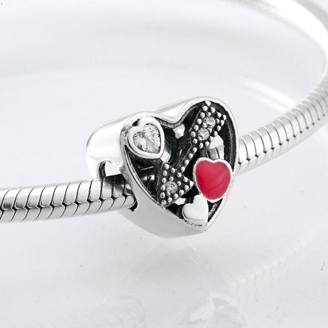 Perles fines en argent sterling 925 de forme ronde La famille est là où l'amour grandit Perles fines à faire soi-même adaptées aux bracelets à breloques originaux Fabrication de bijoux