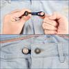 4-piece adjustable denim button extender - copper button with blue plastic handle, unisex elastic waistband extender