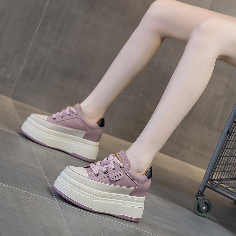 Autumn women's shoes new small thicksoled wedge heel muffin heel women's shoes inner height increase and casual shoes women's tide