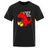 2025 Herren Hohe Qualität Baumwolle Kühl Lustig Lässig DJ Dinosaurier Design Druck Rundhals für Herren T-Shirt Männliche T-Shirts Herren Oberteile