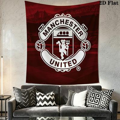 Man Utd Wall Hanging Printed Fabric Blanket Decorative Tapestries for Bedroom Living Room Home Decor