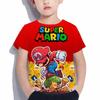 Maglietta Fashion Mario 2025 Abbigliamento per Bambini Top Maglietta per Ragazzi Maglietta Gioco Stampa 3D Maglietta Animazione Divertente Manica Corta Abbigliamento per Neonate