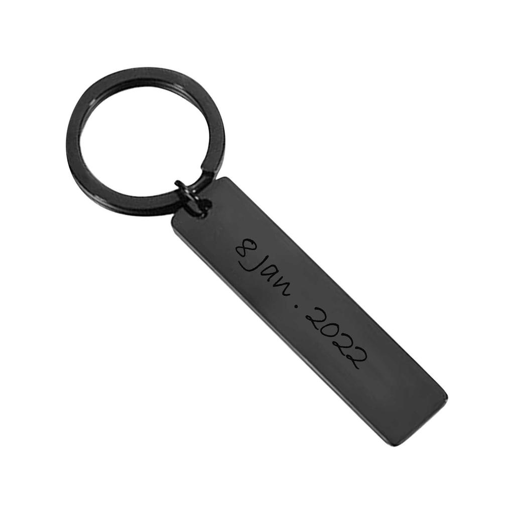 Llavero colgante de acero inoxidable transfronterizo, regalo de vacaciones, pequeño obsequio, llavero de metal grabado