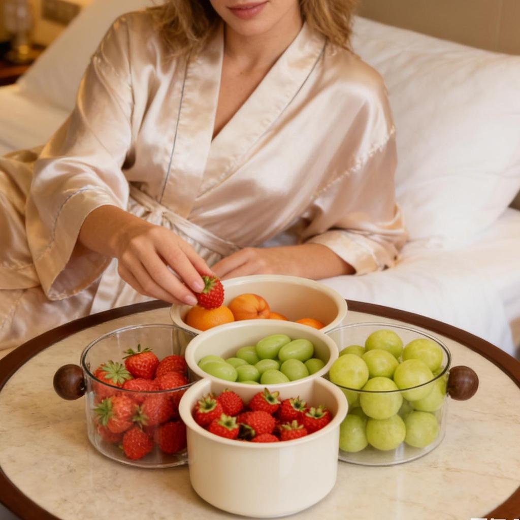 Fruit Organizer Rotating Stackable Food Organization Tray Fruit Storage Plate For Vegetable Nut Family Gathering Picnic Kitchen