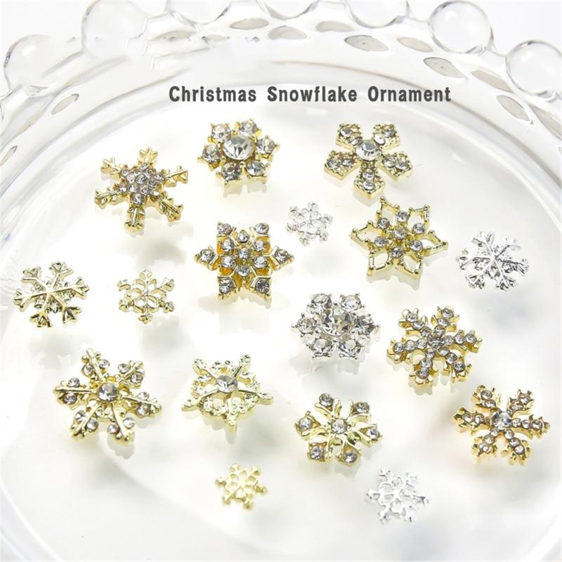 Create Beautiful Nail Designs with 10pcs Shimmering Snowflake Nail Charms Nail Decorations