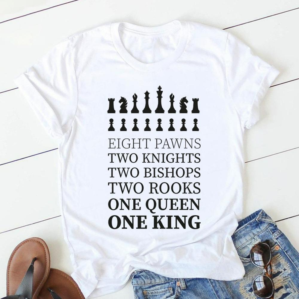 Creative Chess T-shirt The Game Chess Print Funny T Shirts Men Women Unisex Casual Tops White T-Shirt Graphic TShirts Streetwear