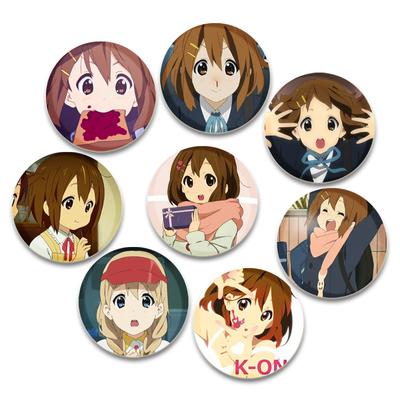 32/44/58mm Anime K-ON! Handmade Pins Round Cartoon Cute Snap-in Brooches for Backpack Cothes Accessories Anime Collection Badge Decoration