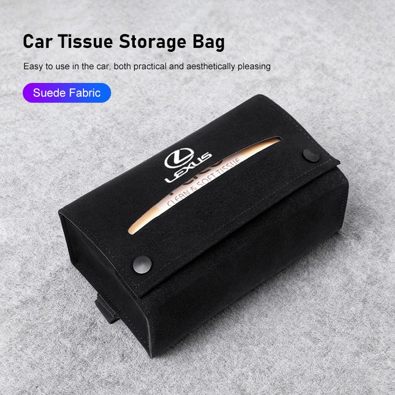 Auto-Taschentuchbox Wildleder-Aufbewahrungstasche Innenzubehör Für Lexus F-SPORT ES RX NX LS UX LM LX GX LC RZ IS CT GS RC HS SC TX LBX