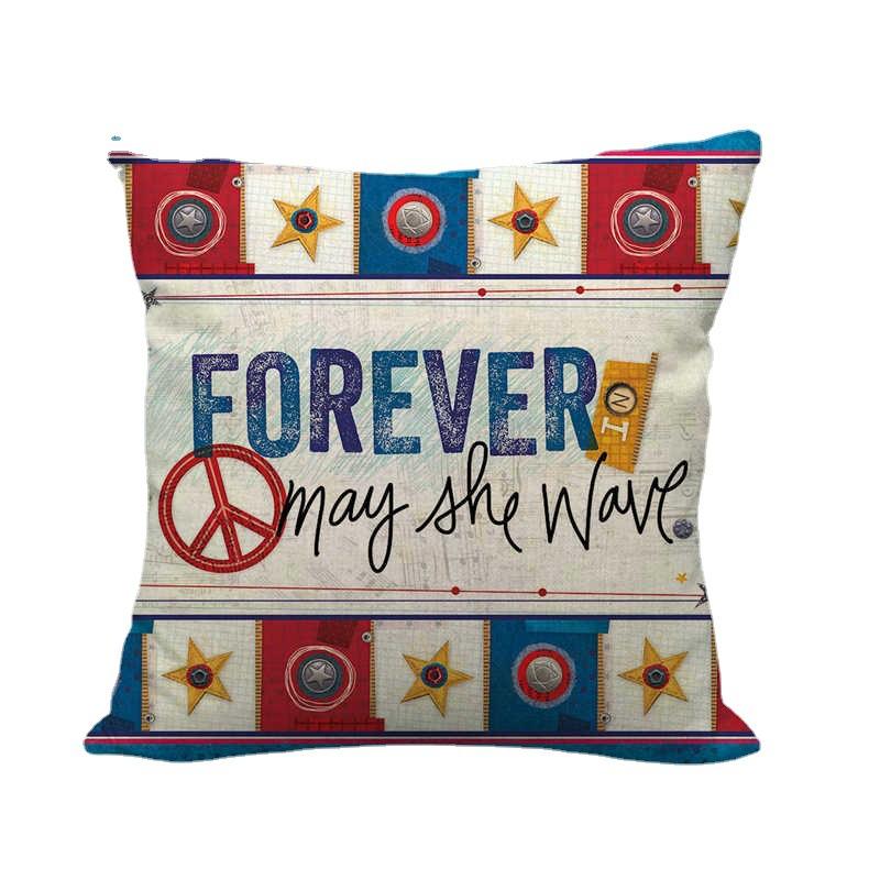 American Flag Declaration Of Independence Digital Printing Short Plush Pillow Covers For Sofa Office Cushion Cover Home Goods