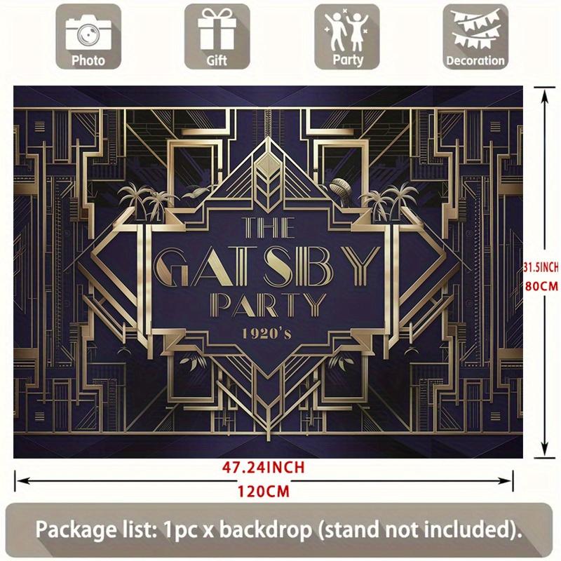 One Large Gatsby-themed Polyester Backdrop Multi-functional Room Decoration with Seasonal Backgrounds