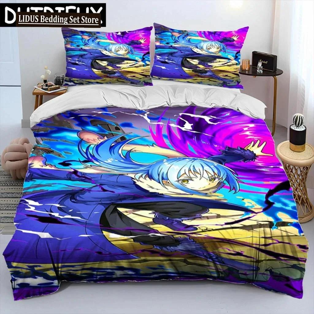 I Got Reincarnated As A Slime Anime Comforter Bedding SetDuvet Cover Bed Set Quilt Cover Pillowcaseking Queen Size Bedding Set