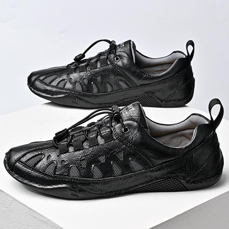 Men s Leather Slip-on Loafers: Breathable, Lightweight, Soft Sole 42