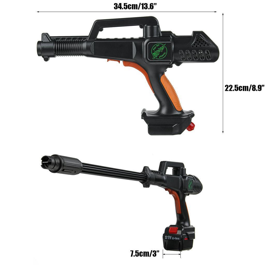 300W Cordless Car Washer Machine Kit Portable High Pressure Lithium Battery Wash Water Gun with Foam Generator Nozzle Water Pump 34.5*22.5*7.5cm