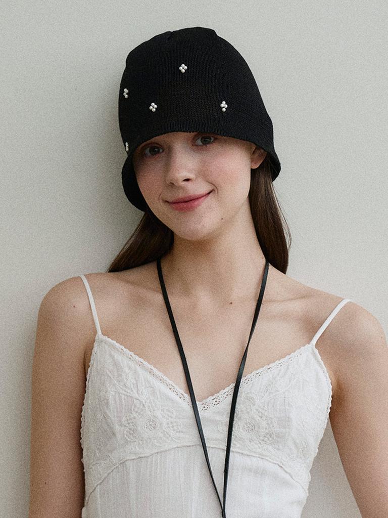 Meleuhen Pearl Beanie Bonnet Hat_2Color