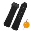 For Hublot BIG BANG Black Blue white Silicone Rubber Strap With men Butterfly Buckle Watchband Accessories 26*19mm Free tools