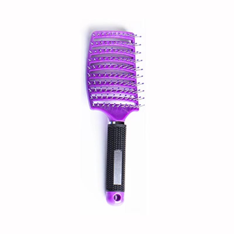 Factory  Curved Vent Brush Curly Bristle Nylon Brush Wet and Dry Detangling Massage Hair Comb
